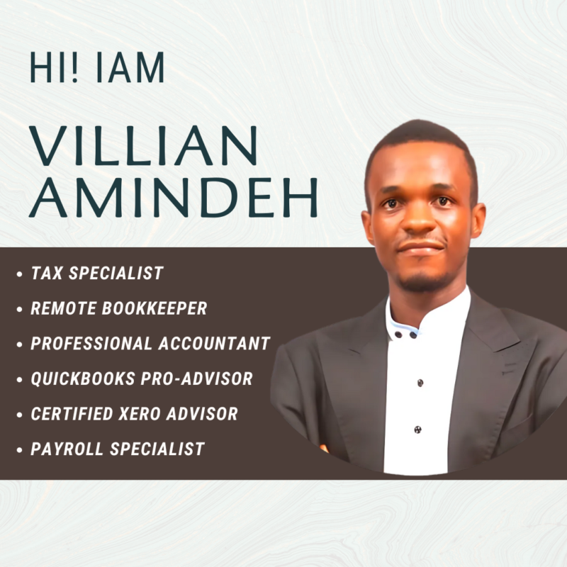 cover Villian Amindeh Remote Bookkeeper | Professional Accountant | QuickBooks Advanced Pro-Advisor | Certified Xero Advisor | Payroll Specialist | VAT and Tax Consultant